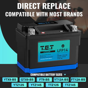 Batería de Motocicleta LFP14 LiFePO4 12.8V 8Ah 400CCA, Pantalla Digital, BMS, Reemplazo Directo para YTX9-BS/YTX12-BS - Product Image 4