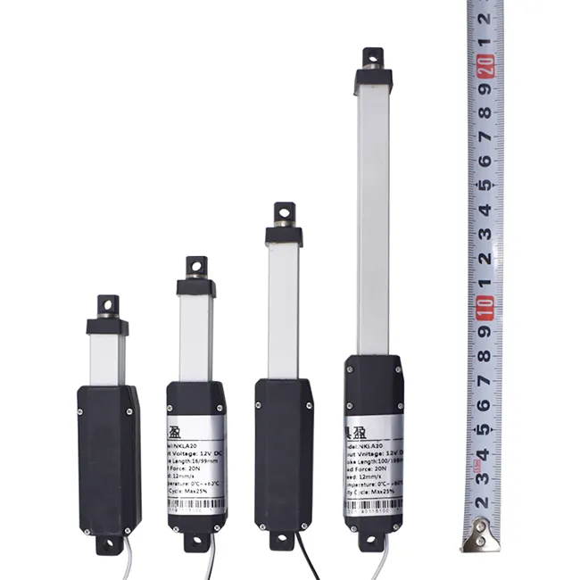 Mini Robot Linear Actuator 20n 12mm/s Limit Switch Industrial Ip66 Electric 12v Dc Brush Motor Micro Linear Actuator