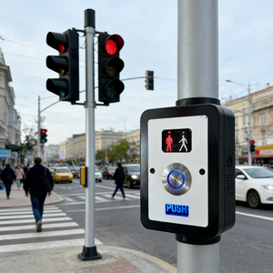כפתור מעבר חצרים חיצוני עמיד למים עם מחוון LED לחצן לחיצה על רמזור - Product Image 3