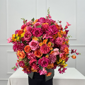 Composition florale artificielle en boule pour mariage, décoration pour entrée de mariage - Product Image 1