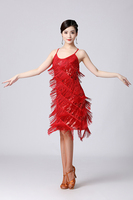 Lady Social Latin Dance Performance Dress Femme Tassel Dance Dress Rhythm Ballroom Samba Rumba Tango Dance Dress Taille S-XXXL