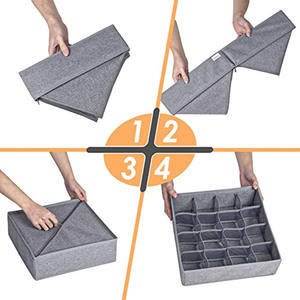 Cloth <strong>Storage</strong> <strong>Box</strong> Closet Dresser Drawer Organizer Underwear <strong>Ties</strong> Grid <strong>Storage</strong> <strong>Box</strong> - Product Image 4