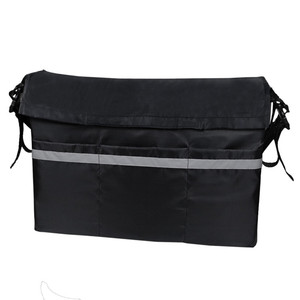 Bolsa de Almacenamiento para Silla de Ruedas, Dos Compartimentos, Negra, de Poliéster, Organizador para Andador y Cochecito - Product Image 2