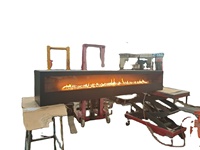 Cheminée artistique au bois en acier au carbone au design personnalisé LFSS, design contemporain, autoportante, pour intérieur de villa