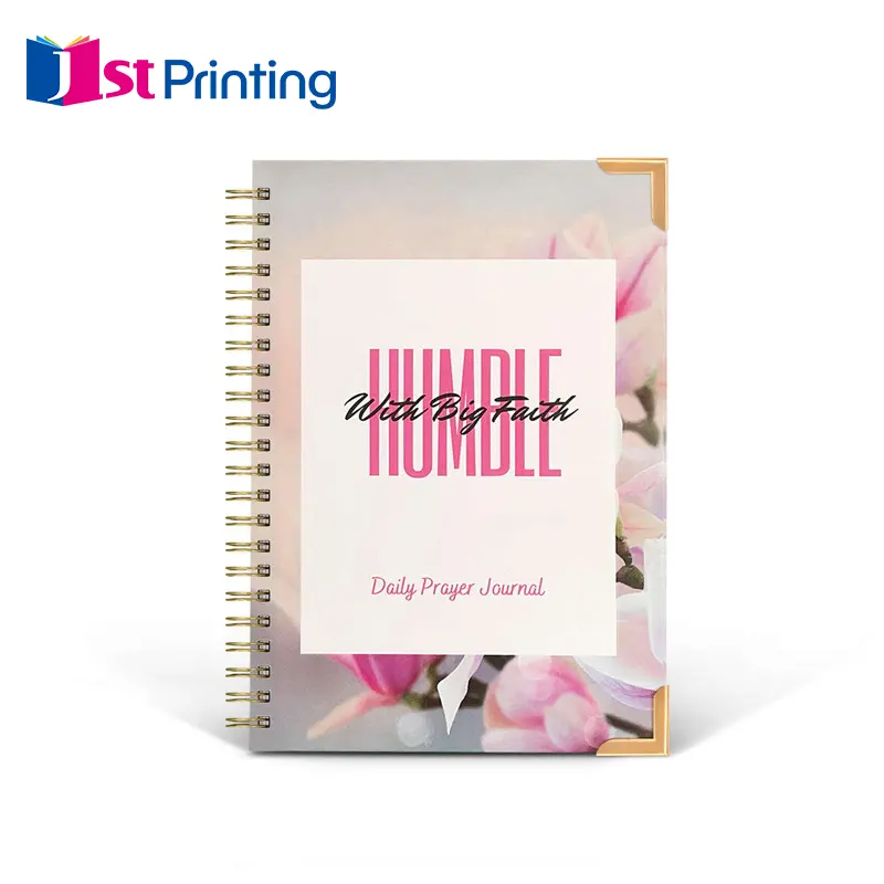 Professional factory book printing services planner notebook printing Custom cover logo diary prayer journal