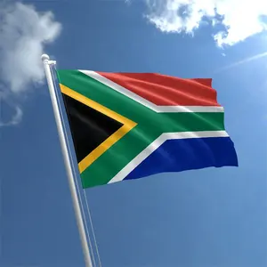 vlag Afrika Suppliers-Zuid-afrika 3 * 5FT Voorraad Zijde Gedrukt Polyester Nationale Land Vlag Met 2 Grommets
