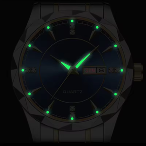 Montre pour homme à succès WG068, montre de sport tendance pour homme, aiguilles lumineuses, date et jour, bracelet en <span class=keywords><strong>acier</strong></span> inoxydable, étanche à 30 m - Product Image 6