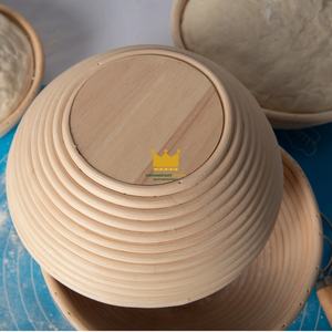 Cesta de fermentación de ratán natural hecha a mano para pan de masa madre, Brotform redondo con forro de lino, ecológico - Product Image 5