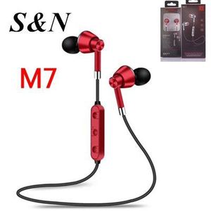 S&N M7 <b>Bluetooth</b> Earphones In-Ear Sports With Mic Red - Product Image 1