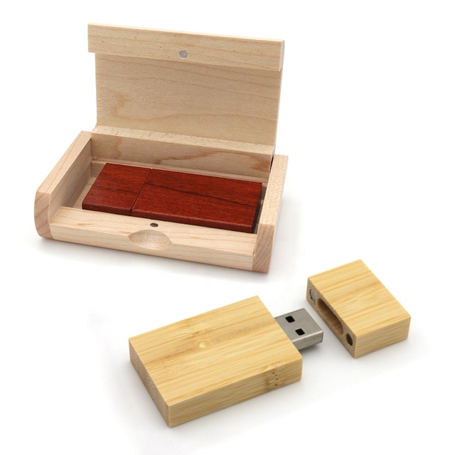 2026 Promotion Gifts Maple Wooden Custom Logo Rectangle USB Stick USB2.0 1G 2G 4G 8G 16G 32G 64G 128G 256G USB Flash Drive