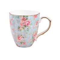 Tasse à café et à lait en porcelaine fine, motif floral style pastoral, résistante aux hautes températures, pour usage professionnel au bureau