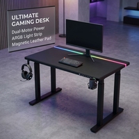 Table de bureau intelligente AOR pour e-sport avec double moteur, silencieuse et éclairage ambiant RGB multiple, vente en gros d'usine