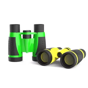 G0430A kids Gift Telescope 4x30mm Cheap Toy Small ABS Plastic Binoculars for school children compass yellow color