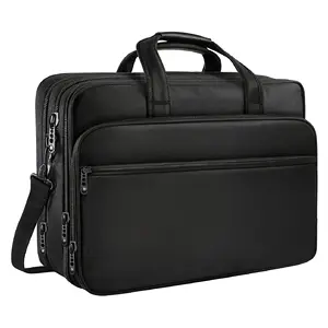 Bolsa para portátil resistente al agua, maletín de viaje de negocios con organizador, bolso de hombro híbrido grande expandible de 17 pulgadas