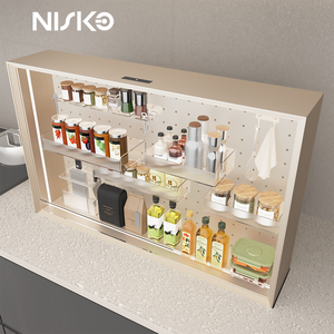 Nouveau 2026 NISKO <span class=keywords><strong>Meuble</strong></span> de rangement <span class=keywords><strong>haut</strong></span> de gamme pour comptoir de <span class=keywords><strong>cuisine</strong></span>, pour maison et villa, pour assaisonnements, couverts et vaisselle - Product Image 1