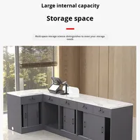 Comptoir de caisse en bambou pour supermarché et magasin de proximité, simple et moderne, idéal pour magasin de puériculture ou bar d'angle