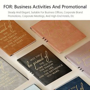 Customized A5 Notebook Soft Skin Leather Cover 100 <b>Sheets</b> Printed Planner Business Office Handwriting Meeting Minutes Diary - Product Image 5