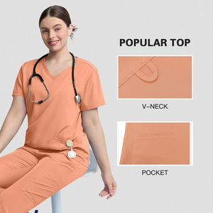 42342 Flare Scrubs Petite Women 2 Piece Sets Boho Chic 2026 Tendance Printemps Automne Lavable Respirant Dernière Mode OEM ODM - Product Image 2