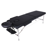 Table de massage pliable portable Chenman en acier inoxydable, hauteur réglable, avec sac de transport pour salon de beauté, spa, tatouage, thérapie