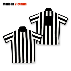 Camiseta de árbitro de fútbol de fábrica de Vietnam, sublimación personalizada, Diseño a rayas, logotipo de impresión, camisetas de árbitro de fútbol - Product Image 1