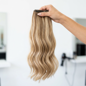 Prix d'usine Genius Weft Extensions de cheveux humains 100% Cheveux Remy bruts Double Drawn Balayage Blond Hybride Weft Sans Retour Fournisseur - Product Image 5