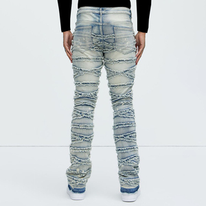 Jeans Ajustados para Hombre 2025, Jeans Slim Fit con <span class=keywords><strong>Flecos</strong></span> Hechos a Medida por Diseñadores de Alta Gama - Product Image 4