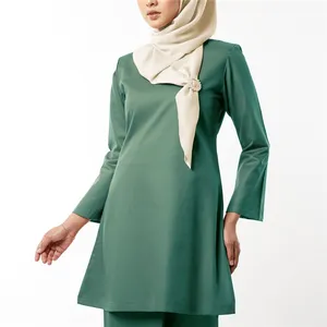 Wholesale supplier Malaysia kebaya Traditional Muslim Dress for Women solid color modern Baju Kurung