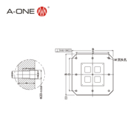 A-ONE FC300 fonte de fer CNC pierre tombale 4 côtés cube colonne d'outillage carrée avec trous de positionnement 3A-130002
