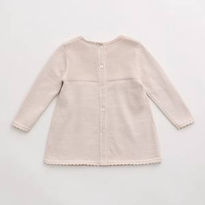 Vestido de Suéter Tejido para Bebés Niñas, Diseño Personalizado de Fábrica, Lindo, de Manga Larga con Lazo, para Otoño - Product Image 1