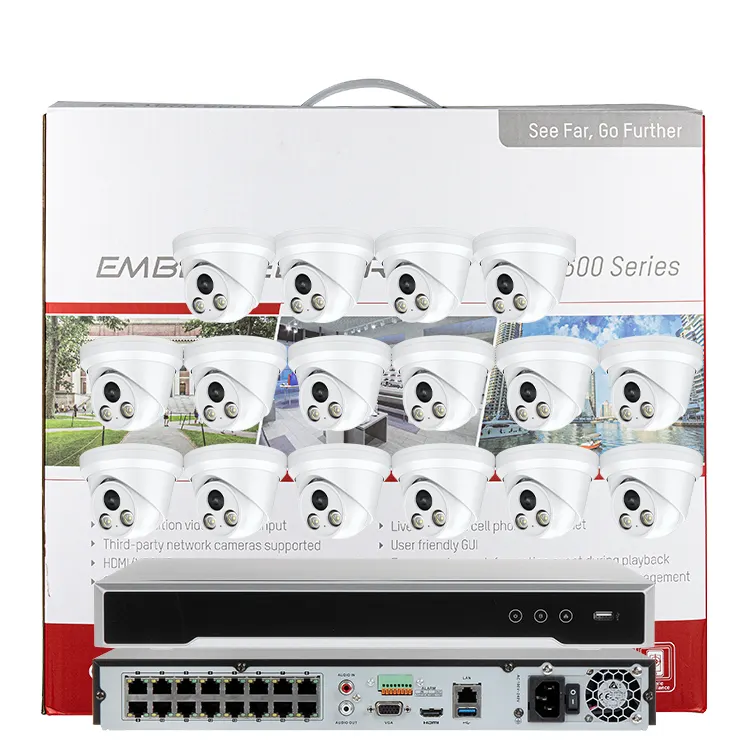 Sistema de cámara de seguridad, Compatible con HIK, 8 canales, 16 canales, 32 canales, POE, NVR, Color Vu, detección de movimiento, 5MP, 4K, Bullet Turret, IP