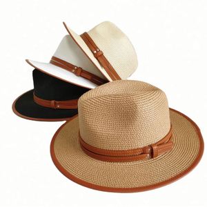 Sombrero Fedora de Paja con Visera para el Sol, Estilo Casual para Hombre y Mujer, Protección Solar para la Playa y el Verano 2023 - Product Image 1