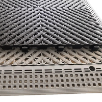 Dalles de Sol de Garage en PP Verrouillables Design Moderne, Dalles PVC Nervurées Tapis de Sol pour Garages, Sites Sportifs Extérieurs et Hôtels