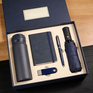 Promotion Customizable Logo Modern PU Leather <b>Notebook</b> Metal <b>Pen</b> USB Drive Portable Power Bank Thermos Business Gift <b>Set</b> - Product Image 4