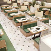 Ensemble de banquettes rectangulaires durables sur mesure pour restaurants, mobilier commercial moderne pour cafés et hôtels