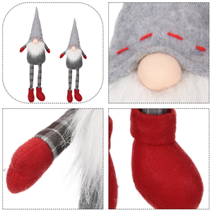 Gnomos de Fieltro Gris Ceniza con Detalles Rojos, Botas Grandes, Decoración Navideña para Árbol de Navidad, Bajo MOQ - Product Image 2