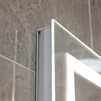 Bathnologie Nouveau Design Simple Smart Led Mirror Salle de Bain Vanité Led Miroirs de Bain avec Lumière Argent Design Graphique Moderne Rectangle