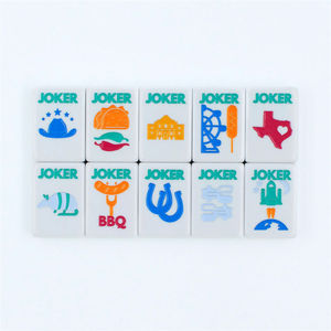 Juego de Mahjong Americano de Lujo Serie Texas - Fichas Acrílicas Resistentes y Ecológicas con Diseño Lone Star Flair Mesquite Blanco - Product Image 2
