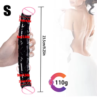 Dildo Realista de Silicona de Doble Extremo, Dildos Flexibles, Dong Largo para Juego Anal de Doble Cara, Estimulador de Punto G, Juguetes Sexuales para Mujeres