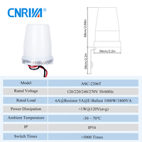 CNRIYA ASC-2206T 120-270V 6A Capteur thermique photoélectrique jour/nuit à commutation automatique IP54 compatible LED non-intelligente PP Zhejiang