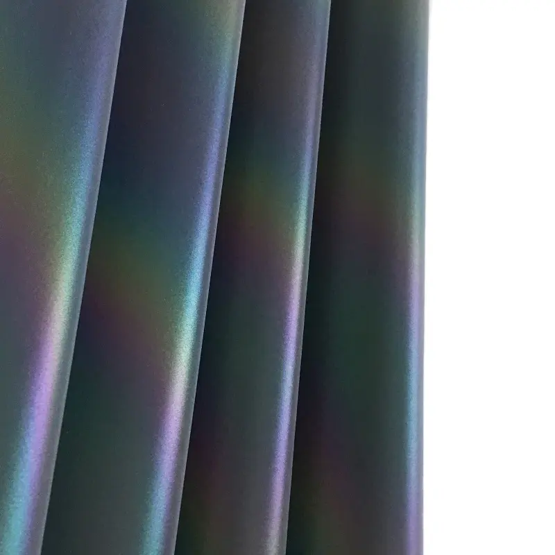 Kain cetak reflektif tinggi warna pelangi kustom bahan TC poliester reflektif warna