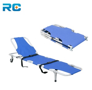 Camilla plegable de aluminio Premium de tendencia con ruedas, ligera, trasera ajustable y pliegue de 2 secciones para rescate de ambulancia - Product Image 2