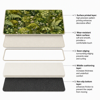 Tapis de souris de jeu style Mori, tapis de bureau, illustration botanique de mousse de fougère, RPET antidérapant, 800 x 400 x 3 mm