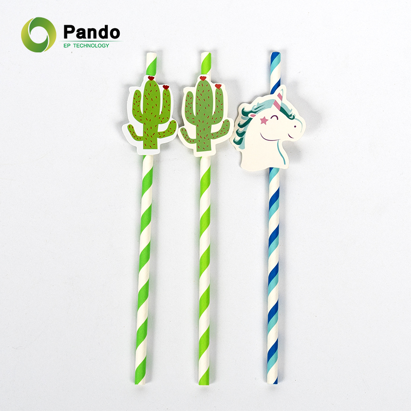 Custom Printed Colorful China Creative Party Paper Drinking Disposable Paper Straw Paper Straw Packing