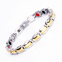 Venta al por mayor 4 en 1 elegante titanio germanio pulsera magnética saludable joyería de moda brazaletes