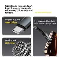Kabel USB 3 in 1 Pengisian Daya Super Cepat 100W PD E Marker Chip Kabel Multi Pengisian Daya Tipe C Perangkat Laptop Tablet Smartphone 1.25m 1.8m