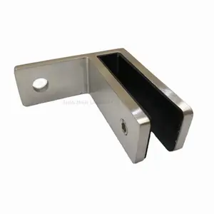 90 degree angle wall mounted stainless steel glass clamp holder glass clip for frameless pool fencing with glass spigot