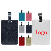 Impression par transfert thermique pailleté Etiquettes à bagages vierges Porte-clés Porte-cartes et sacs Etiquettes à bagages vierges en cuir Pu de haute qualité par sublimation