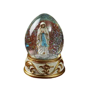 Custom Snow globe Religious Madonna Water Balloon Home Decoration Sculpture Christian Glass 45mm 65mm 80mm snowball