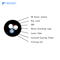 Kabel Serat Optik Mini ASU 12 24 Core Singlemode Aerial Self-supporting Rentang 80m 120m Kabel Jaringan FTTH Luar Ruangan