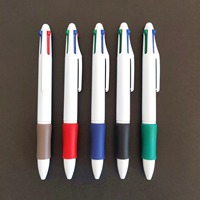 맞춤형 4색 로고 홍보용 다기능 볼펜 플라스틱 동물 디자인 비즈니스 사무용품 편안한 그립감